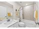 Contemporary bathroom with a tub-shower combo, stylish vanity, and neutral tile work at 3748 Ellington St, Charlotte, NC 28211