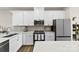 Modern kitchen featuring white cabinets, stainless steel appliances, and quartz countertops at 3748 Ellington St, Charlotte, NC 28211