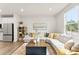 Inviting living room with modern décor and an open layout connected to the kitchen at 3748 Ellington St, Charlotte, NC 28211
