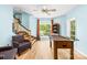 Game room with a foosball table, wooden staircase, and a window with natural light at 4120 Lake Shore S Rd, Denver, NC 28037