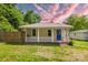 Charming single-story home featuring a covered front porch and a bright blue front door at 485 Lincoln St, Cramerton, NC 28032