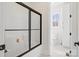 Clean and modern bathroom with glass-enclosed shower and storage, maximizing space at 722 Clegg Farm Dr, York, SC 29745