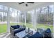 Cozy screened-in porch with comfortable seating and a view of the backyard at Lot 29 Bozeman Ct # 29, Stanley, NC 28164