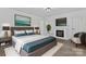 The main bedroom features a fireplace, a tv, and a large window at 118 Cabarrus W Ave, Concord, NC 28025
