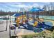 A colorful, shaded playground offers a fun area for children to enjoy at 1618 Bay Meadows Nw Ave, Concord, NC 28027