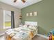 bedroom featuring a queen bed and green accent wall at 170 Wagon Wheel Way # 4, Salisbury, NC 28147