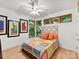 Bright bedroom with large windows offering wooded views and unique wood trim at 218 Point Carpenter Rd, Fort Mill, SC 29707
