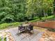 Outdoor patio with a wooden table, four chairs, and brick accents at 218 Point Carpenter Rd, Fort Mill, SC 29707