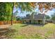 Lush backyard with patio, well-maintained lawn, mature trees, and privacy fence, creating a serene outdoor space at 3505 Frostmoor Pl, Charlotte, NC 28269