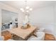 Bright dining room with hardwood flooring, a chandelier, and stylish furniture at 6749 Windyrush Rd, Charlotte, NC 28226