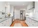 Bright kitchen with stainless steel appliances, and white cabinetry at 6749 Windyrush Rd, Charlotte, NC 28226
