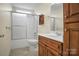 Bathroom featuring a tub-shower and vanity at 814 Settlers Dr, Cherryville, NC 28021