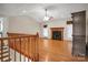 Spacious living room with hardwood floors, a vaulted ceiling and a fireplace at 814 Settlers Dr, Cherryville, NC 28021