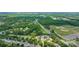 An aerial view showcases the neighborhood's greenery and proximity to baseball fields and roads at 9710 Holden Ct, Charlotte, NC 28277