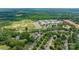 Expansive aerial view of a residential area near a school and sports field with lush green surroundings at 9710 Holden Ct, Charlotte, NC 28277