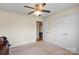 Bedroom with a large window and spacious double closet doors at 112 Chasse Ct, Cleveland, NC 27013