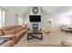 Cozy living room features a fireplace, large television and plenty of seating at 1134 Fincher Rd, Fort Lawn, SC 29714