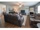 Spacious open-concept living room with a fireplace and stylish decor at 1600 Gaston Mountain Dr, Dallas, NC 28034
