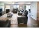 Spacious living room featuring a fireplace, plush seating, and plenty of natural light at 1600 Gaston Mountain Dr, Dallas, NC 28034