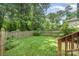 Private backyard with a well-kept lawn, bordered by a wooden fence and mature trees at 2333 Wednesbury Ct, Kannapolis, NC 28083