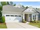 Charming home featuring a gray roof, stone accents, manicured lawn and an attached two car garage at 2658 Manor Stone Way, Indian Trail, NC 28079