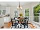 Bright breakfast nook with natural light, hardwood flooring, and stylish chandelier above round table at 2725 Cotton Planter Ln, Charlotte, NC 28270
