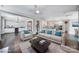 Spacious living room with stylish furniture, a dark wood coffee table and open access to the modern kitchen at 295 Helton Ln, Fort Mill, SC 29708