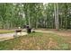 Spacious backyard with patio, grill, storage shed, and lush tree coverage at 3020 Quiet Ln, Iron Station, NC 28080