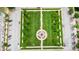 Aerial view of a gazebo in a manicured park with walking paths, parking, and small trees at 3105 Bonterra Blvd, Indian Trail, NC 28079