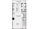 Floorplan showing the kitchen, dining and gathering space and half bath on the second floor at 3118 Stelfox St, Charlotte, NC 28262