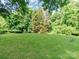 Expansive backyard featuring lush green lawn surrounded by mature trees, creating a private and serene outdoor space at 3308 Selwyn Farms Ln # 2, Charlotte, NC 28209