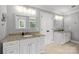 Bright bathroom with double vanities, granite countertops, and ample storage space at 4622 Cotton Creek Dr, Charlotte, NC 28226
