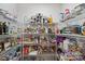 Walk-in pantry with wire shelving and abundant storage for groceries and household items at 528 Sandbar Pt, Clover, SC 29710