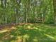 Expansive backyard featuring lush green grass surrounded by mature trees, providing a serene environment at 5308 Sunningdale Dr, Charlotte, NC 28277
