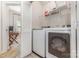 Functional laundry room with modern washer and dryer and storage shelving at 625 Uwharrie River Rd, Charlotte, NC 28211