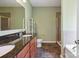 Bathroom with double vanity, walk-in shower and separate tub at 10211 Snowbell Ct, Charlotte, NC 28215