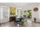 Bright dining area with natural light, wood-style floors, and sliding door access to patio at 107 Hornbeam Ln, Mooresville, NC 28117