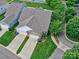 Aerial view of this well-manicured home with an attached two-car garage at 13421 Copley Square Dr, Huntersville, NC 28078