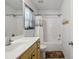 Well-lit bathroom featuring a shower-tub combination, vanity, and coordinating neutral accents at 1457 Matthew Allen Cir, Kannapolis, NC 28081