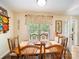 Cozy dining area features a wood table with seating for six, natural light, and decorative plates at 1505 Moss Springs Rd, Albemarle, NC 28001