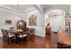 Formal dining room with elegant chandelier and views of the entryway at 2021 Pinyon Ln, Lancaster, SC 29720