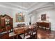 Formal dining room with hardwood floors, chandelier, elegant furnishings, and ample space for entertaining at 2021 Pinyon Ln, Lancaster, SC 29720