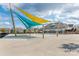 Open view of the community splash pad with shade coverings and other amenities at 2021 Pinyon Ln, Lancaster, SC 29720