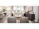 Bright living room featuring large windows, stylish furniture, and modern decor creating an inviting atmosphere at 2066 Skyhawk Dr, York, SC 29745