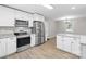 Modern kitchen featuring stainless steel appliances, ample counter space, and an open layout into the dining area at 219 Proctor Dr, Salisbury, NC 28147