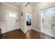 Spacious foyer featuring hardwood floors with views into the bedroom and bathroom at 274 Robinwood Ln, Lake Wylie, SC 29710