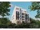 Beautiful condo building surrounded by lush greenery, creating a serene and private environment at 409 Queens Rd # 202, Charlotte, NC 28207