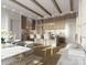 Contemporary kitchen with marble countertops, an island with seating, and a sleek, open design at 409 Queens Rd # 202, Charlotte, NC 28207