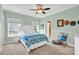 Inviting bedroom with ample natural light, a comfortable bed, and serene light-green walls at 509 Brawley Rd # 7, Cleveland, NC 27013