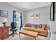 Comfortable living room with a leather sofa, soft lighting, and a calm, inviting atmosphere at 509 Brawley Rd # 7, Cleveland, NC 27013
